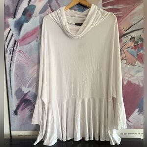 COMFY USA Cream Cowl Neck Oversized Top Sz M